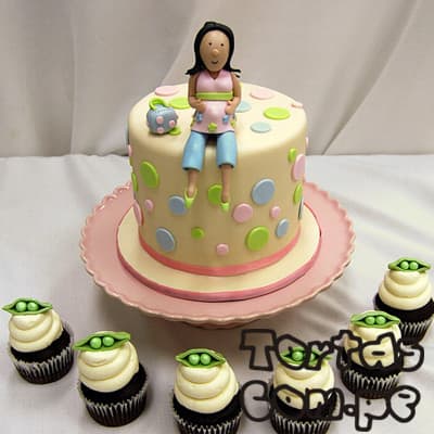 Torta Mamá Enbarazada - Pastel Feliz dia Mamá