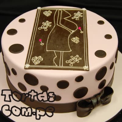 Torta Mamá enbarazada 08 | Torta para un Baby Shower | Torta Panza de embarazada
