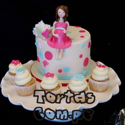 Torta Mamá Enbarazada 09 | Torta para un Baby Shower | Torta Panza de embarazada