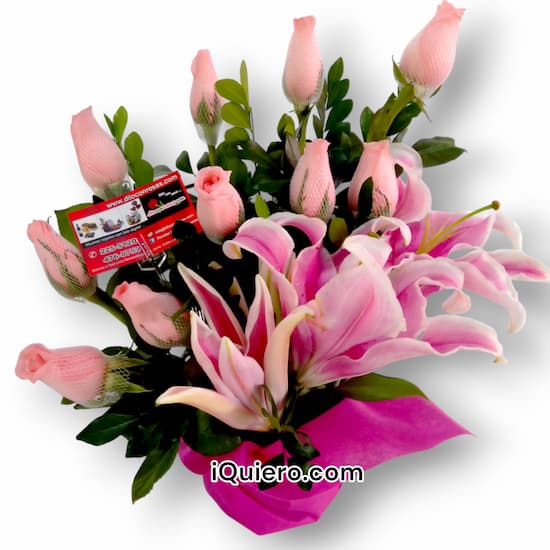 Arreglos de Rosas y Liliums - Envio de Rosas Perú - Cod:XBR03