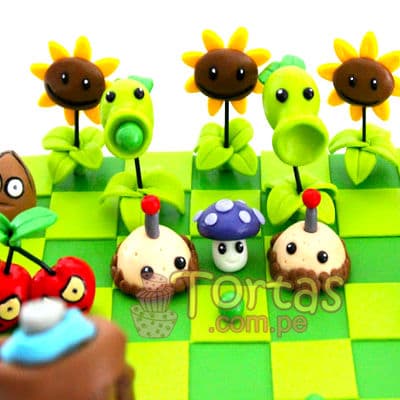 Torta del tema Zombies vs Plants | Plants vs Zombies cake | Tortas de Zombies | Tortas plantas - Cod:ZVP02